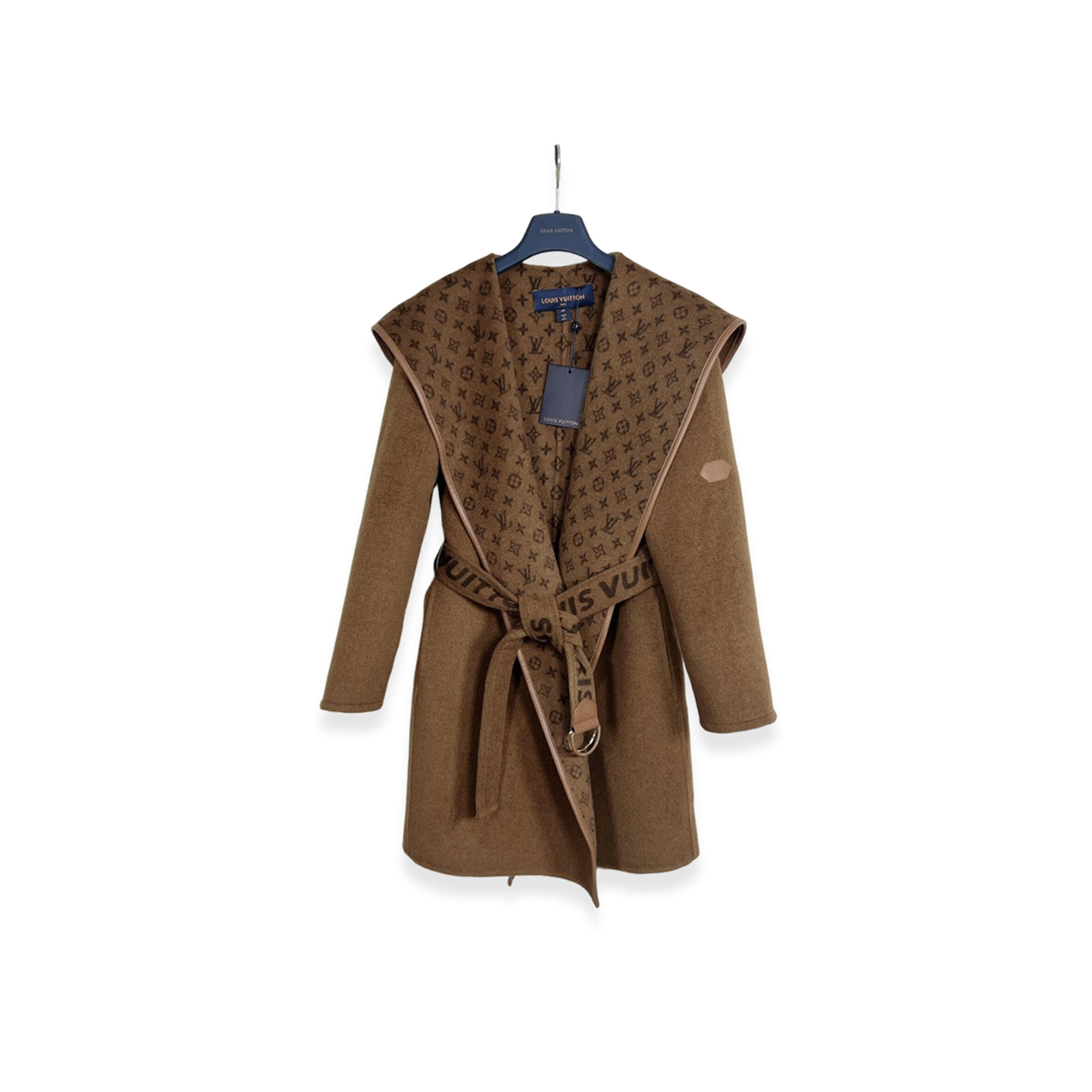 LOUIS VUITTON HOODED WRAP COAT 1A4PEA